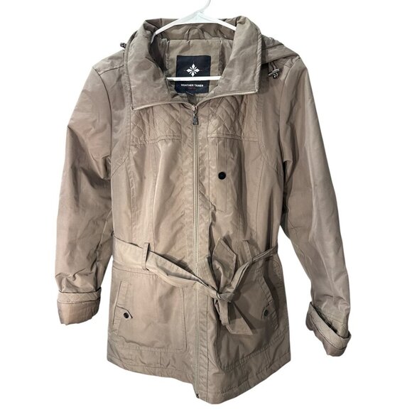 Women's Weather Tamer Tan Quilted Jacket Size Large, Pre-Owned Good Condition - Picture 2 of 12